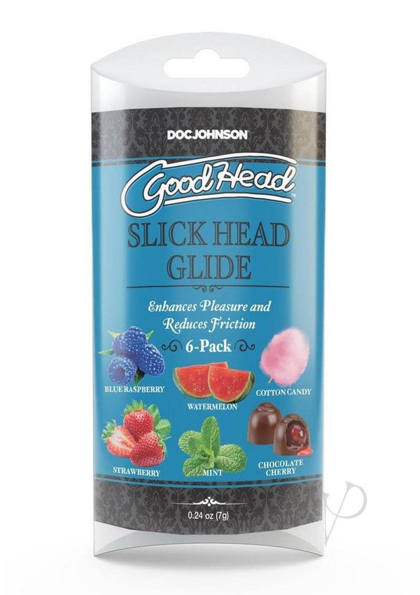 GoodHead Slick Head Glide 6-Pack Flavored Water-Based Lubricants in Various Flavors for Enhanced Pleasure and Reduced Friction
