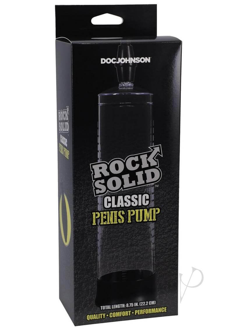 Rock Solid Classic Penis Pump packaging for enhancing erection size and performance