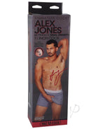 Packaging of Signature Cocks Alex Jones 11" Dual Density ULTRASKYN realistic adult toy.