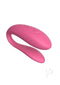 We Vibe Sync Lite Pink C-Shape vibrator for couples, intuitive design, hands-free vibrations, app-controlled, deepen connection.