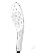 Womanizer Wave Chrome shower head with three water jets for varied sensations and pressure intensities.