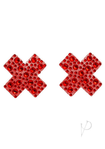 X Factor Nipple Jewel Stickers O/s Red-0