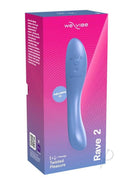 We-Vibe Rave 2 Blue vibrator in packaging, designed for precise G-spot stimulation with ergonomic twist, offering intense pleasure.