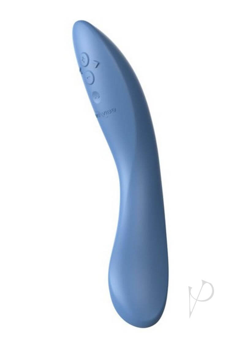 We-Vibe Rave 2 Blue vibrator featuring a unique twist design for precise G-spot stimulation and deep, rumbly sensations
