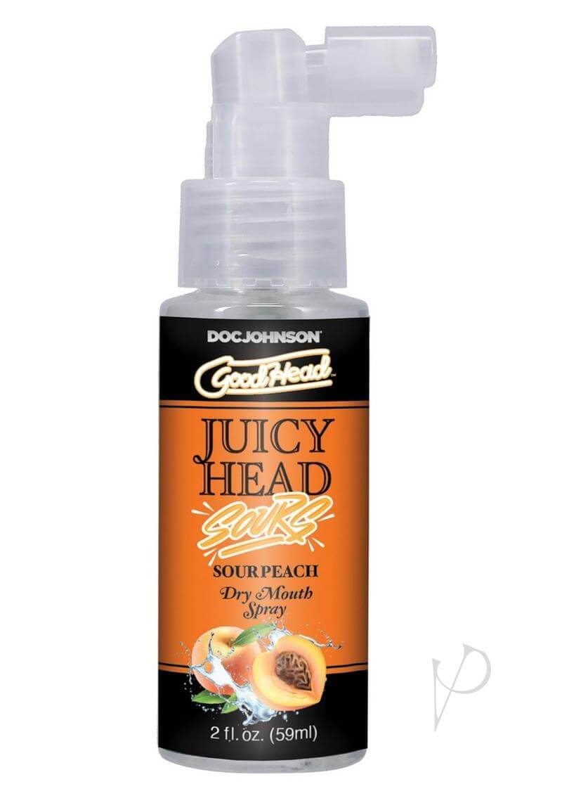 GoodHead Juicy Head Sour Peach Dry Mouth Spray 2oz bottle for oral pleasure