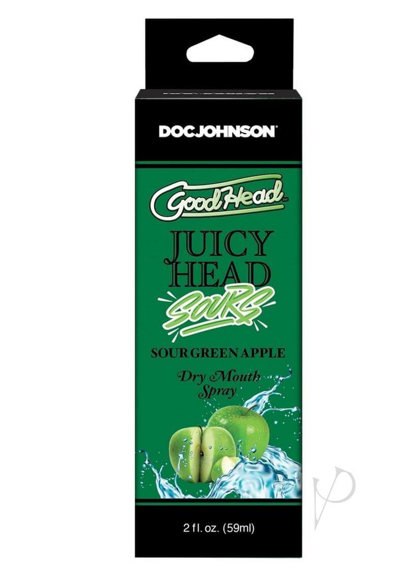 GoodHead Juicy Head Sour Apple Oral Moisture Spray 2oz in green packaging with apple and water splash graphics