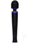 Merci Rechargeable Power Wand - Black cordless pleasure device with purple accents, offering 8 speeds and 8 vibration patterns.