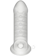 Merci Jacked Up Thin Extender with ball strap for enhanced pleasure, sheer frosted material, six inches long, soft and stretchy design.