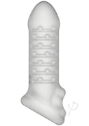 Merci Jacked Up Thin Extender with ball strap made from frosted material, designed to enhance length and girth for increased pleasure.