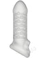Merci Jacked Up Thin Extender with ball strap made from frosted material, designed to enhance length and girth for increased pleasure.