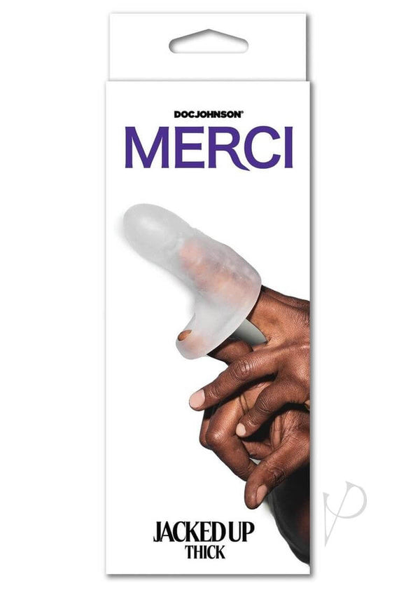 Merci Jacked Up Thick Extender packaging showing extender worn on finger for visual reference.