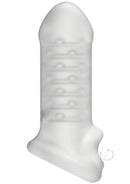 Merci Jacked Up Thick Extender with Ball Strap in white for increased pleasure and girth.‍