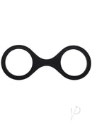 Black silicone Merci Play Cuffs for light bondage and sensual restraint, one-piece molded design, ideal for beginners and experienced users