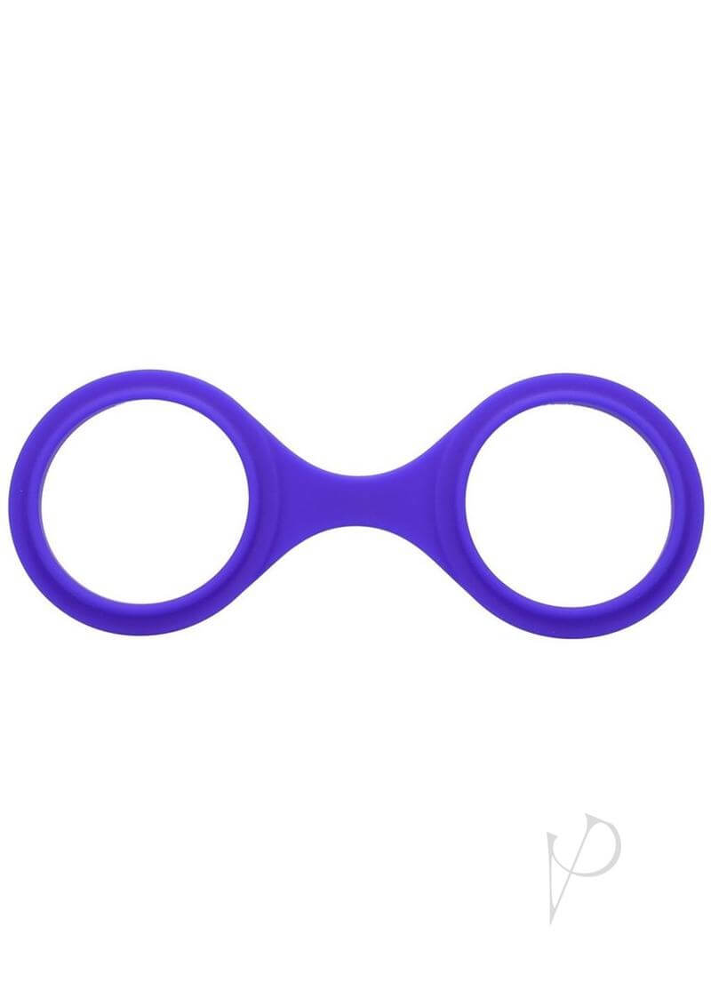 Purple silicone play cuffs by Merci designed for secure and comfortable bondage play.