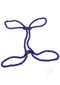 Soft hemp bondage cuffs in purple, designed for safe and sensual rope play.