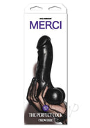 Merci Perfect Cock 10.5 packaging; lifelike dual density ULTRASKYN material pleasure toy with realistic veins and contours.