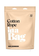 32-foot black cotton bondage rope in beige packaging for sensual restraint and intimate exploration.