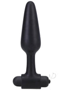Doc Johnson Vibrating Butt Plug 5 in black with a classic tapered design for smooth insertion and intense pleasure