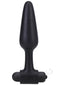 Doc Johnson Vibrating Butt Plug 5 in black with a classic tapered design for smooth insertion and intense pleasure