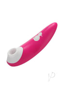 Pink and white We-Vibe ROMP Shine clitoral stimulator with 10 intensity levels for ultimate pleasure.