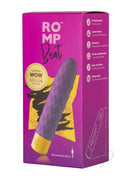ROMP Beat Purple bullet vibrator in packaging, compact and waterproof design for precision pleasure.