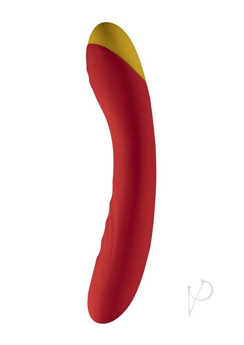 Orange ROMP Hype G-Spot Vibrator featuring a curved tip for targeted stimulation.