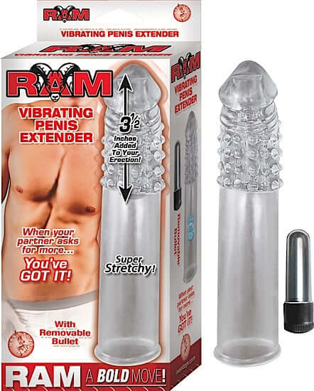 Nasstoys Ram Vibrating Penis Extender Clear at $23.99