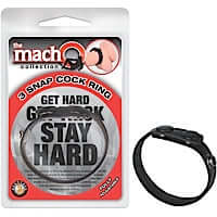Nasstoys Macho Collection Macho 3 Snap Cock Ring at $10.99