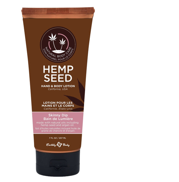 Earthly Body Hemp Seed Hand and Body Lotion Skinny Dip 7oz with Hemp Seed Oil and Argan Oil for ultra-moisturizing and silky smooth skin