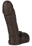 Vac-U-Lock 8-Inch Realistic Black Cock Attachment with lifelike details and bulging veins.
