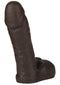Vac-U-Lock 8-Inch Realistic Black Cock Attachment with lifelike details and bulging veins.