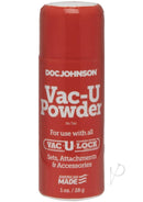Vac-U-Lock Powder for smooth attachment and removal of strap-on accessories, 1 oz. bottle by Doc Johnson.