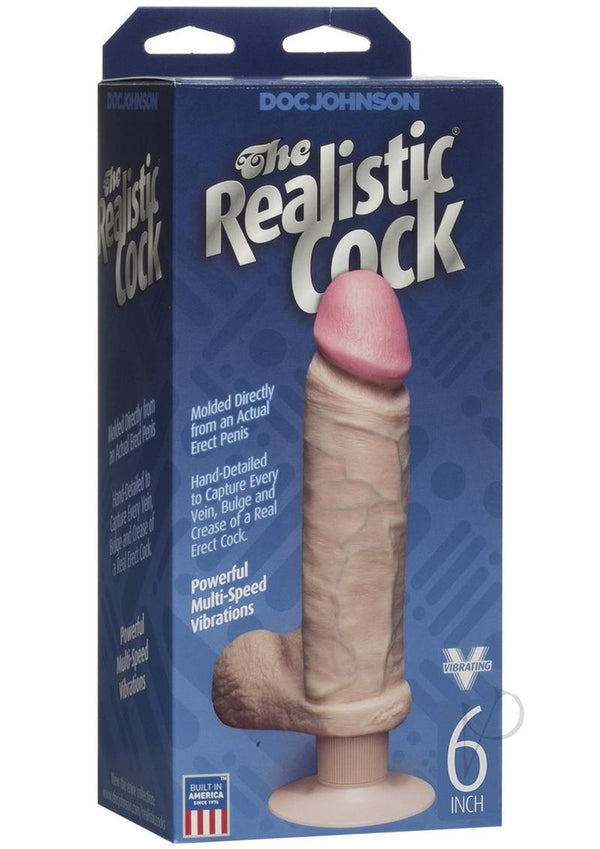 Realistic Cock Vibrat 6 White-0