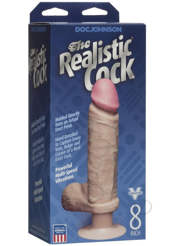 Realistic Cock Vibrat 8 White-0