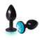 Icon Brands The Nines Silver Starter Anodized Bejeweled Steel Plug with Aqua Blue End at $8.99