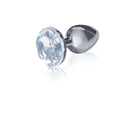 Icon Brands Silver Starter Heart Bejeweled Steel Plug with Clear Faux Diamond Stone at $9.99