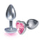 Icon Brands Silver Starter Heart Bejeweled Steel Plug with Pink Stone at $9.99