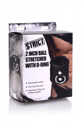 XR Brands Strict Ball Stretcher with D-Ring Black at $10.99