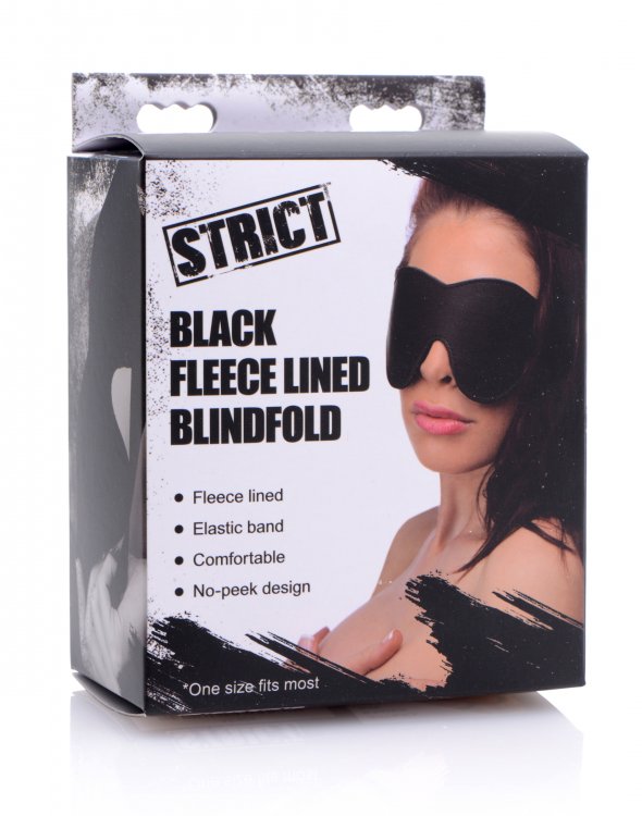 XR Brands Strict Black Fleece Lined Blindfold at $8.99