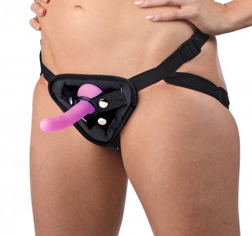 XR Brands Strap Strap On Double-G Deluxe Vibrating Silicone Strap On Kit at $49.99