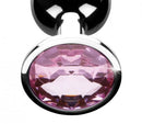 Booty Sparks Pink Gem Small Anal Plug with radiant pink jewel base and smooth metal finish.