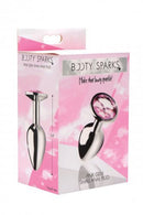 Booty Sparks Pink Gem Small Anal Plug packaging featuring elegant design with radiant pink jewel, by XR Brands