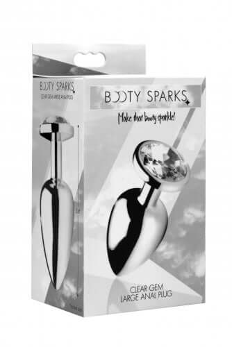 XR Brands Booty Sparks Clear Gem Large Anal Plug at $15.99