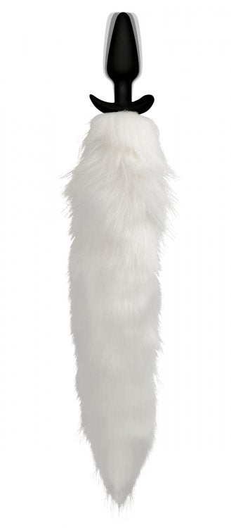 XR Brands Tailz Vibrating White Fox Tail Slender Anal Plug at $49.99