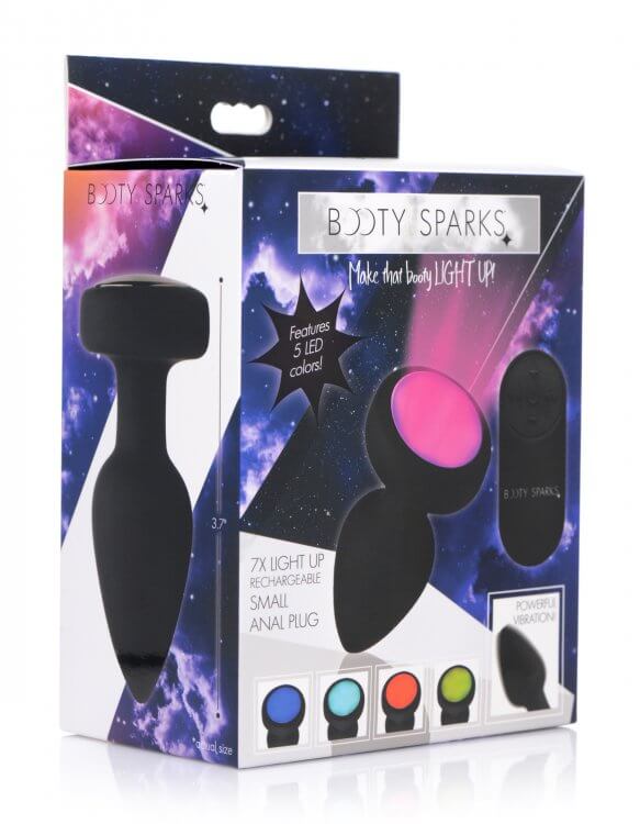 XR Brands Booty Sparks Silicone LED Plug Vibrating Small at $49.99