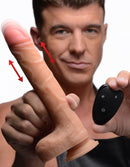 XR Brands Strap U Real Thrust Thrusting and Vibrating Silicone Dildo with Remote Control at $99.99
