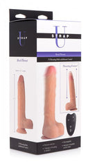 XR Brands Strap U Real Thrust Thrusting and Vibrating Silicone Dildo with Remote Control at $99.99