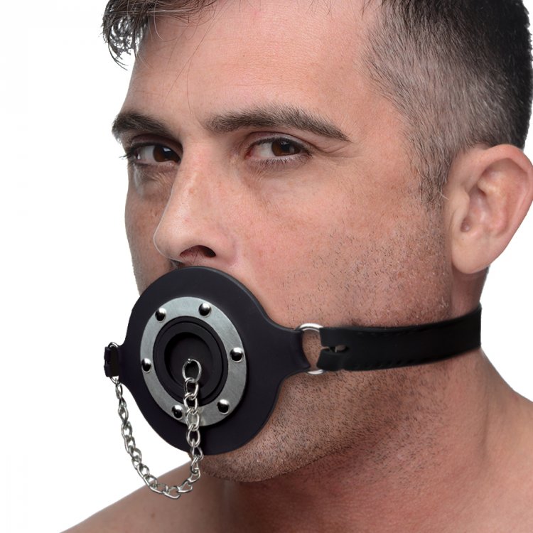 XR Brands Master Series Pie Hole Silicone Feeding Gag at $37.99