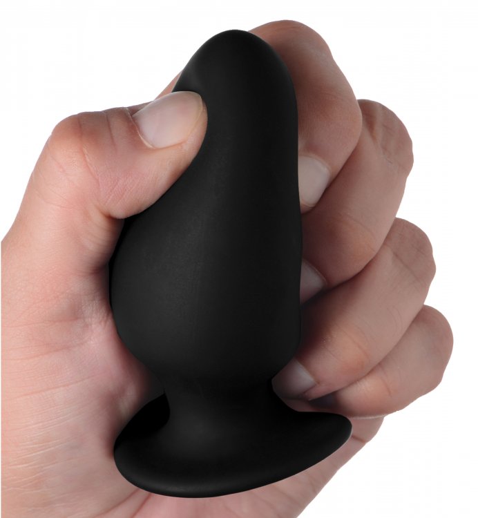XR Brands Squeeze It Silexpan Anal Plug Small Black at $19.99