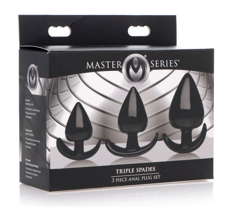 XR Brands Master Series Triple Spades 3 Piece Anal Plug Set at $15.99